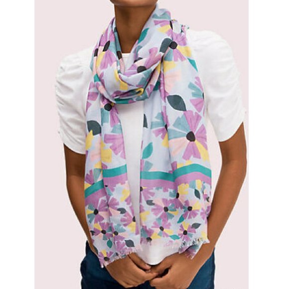 kate spade Accessories - Kate Spade Floral Multicolor Long Huge Scarf NWOT